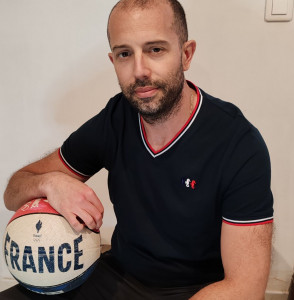 T-shirt homme TRICOLORE bleu marine