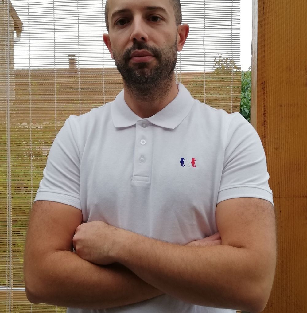 Polo TRICOLORE Homme